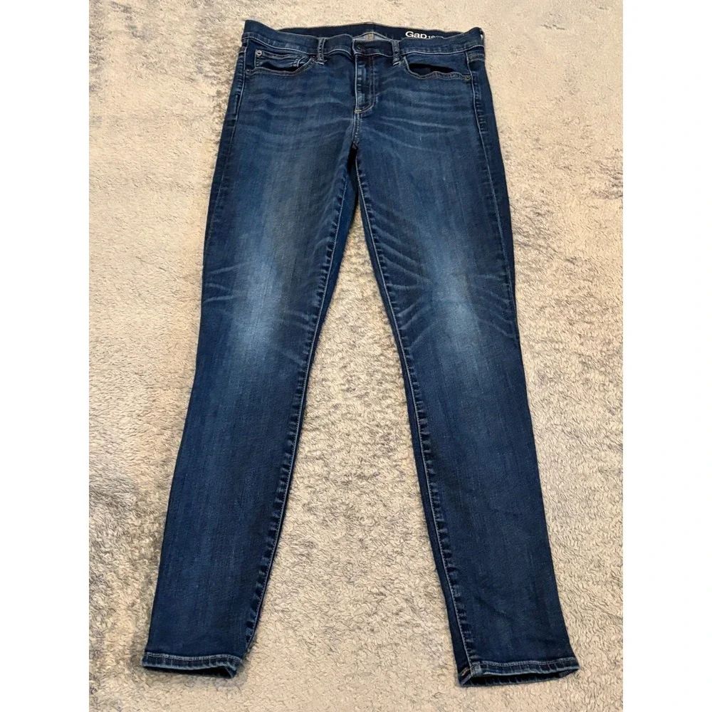 Gap 1969 Jeans Womens 31R Resolution True Skinny Dark Wash Blue Denim